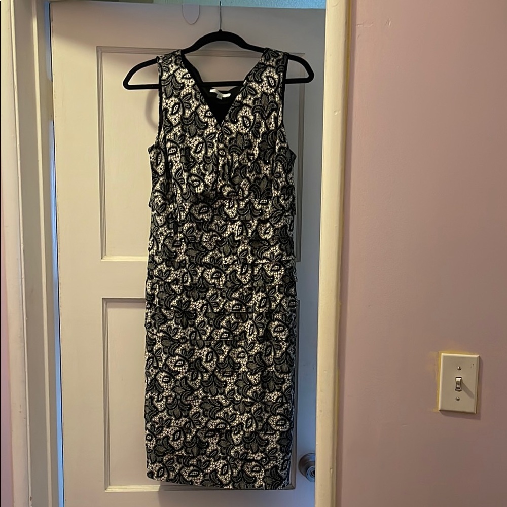 Elegant Black and White Floral Dress